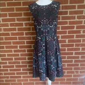 Liz Claiborne Blue A-Line Sleeveless Midi Dress